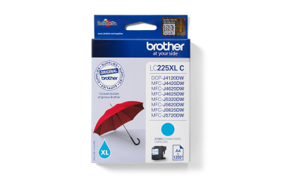 Brother LC225XLC inktcartridge 1 stuk(s) Origineel Hoog (XL) rendement Cyaan