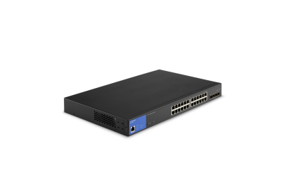 Linksys 24-poorts Gigabit PoE+-netwerkswitch, 410 W met vier 10G-SFP+-uplinkpoorten