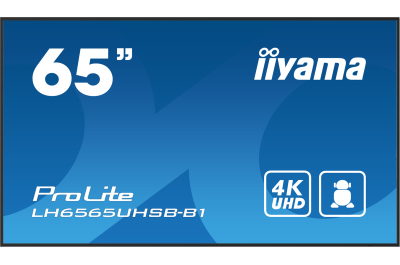 iiyama LH6565UHSB-B1 beeldkrant Kiosk-ontwerp 163,8 cm (64.5") LED Wifi 800 cd/m² 4K Ultra HD Zwart Type processor Android 11 24/7