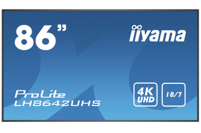 iiyama LH8642UHS-B3 beeldkrant Digitale signage flatscreen 2,17 m (85.6") IPS 500 cd/m² 4K Ultra HD Zwart Type processor Android 8.0 18/7