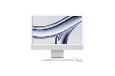 Apple iMac Apple M M3 59,7 cm (23.5") 4480 x 2520 Pixels 8 GB 256 GB SSD Alles-in-één-pc macOS Sonoma Wi-Fi 6E (802.11ax) Zilver