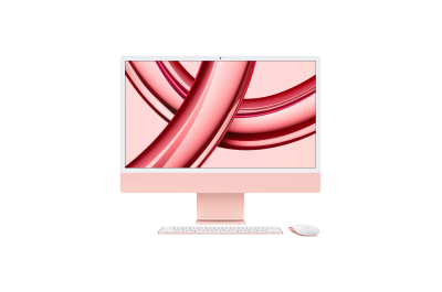 Apple iMac Apple M M3 59,7 cm (23.5") 4480 x 2520 Pixels 8 GB 256 GB SSD Alles-in-één-pc macOS Sonoma Wi-Fi 6E (802.11ax) Roze