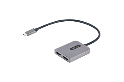 StarTech.com USB-C MST HUB, USB-C naar Dual HDMI 4K 60Hz, USB Type C Multi Monitor Adapter voor Laptop met 30cm kabel, DP 1.4 Multi-Stream Transport Hub, USB-C naar HDMI Splitter voor 2 Schermen