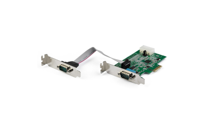 StarTech.com 2 Port PCI Express RS232 Seriële Kaart, PCIe RS232 Serial Host Controller Kaart, PCIe naar Serial DB9 Adapter Kaart, 16950 UART, Low Profile Uitbreidingskaart, Windows & Linux