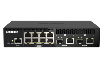 QNAP QSW-M2108R-2C netwerk-switch Managed L2 2.5G Ethernet (100/1000/2500) Power over Ethernet (PoE) Zwart