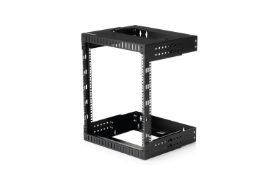 StarTech.com 2 Post 12U Heavy-Duty Wandmonteerbare Server Rack, 19" Open Frame Netwerk Rack met Verstelbare Diepte, Data Rack voor IT/AV/Patchpaneel/Computer Apparatuur, Incl Kooimoeren en Schroeven