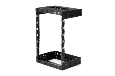 StarTech.com 2 Post 15U Heavy-Duty Wandmonteerbare Server Rack, 19" Open Frame Netwerk Rack met Verstelbare Diepte, Data Rack voor IT/AV/Patchpaneel/Computer Apparatuur, Incl Kooimoeren en Schroeven