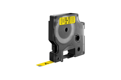 DYMO D1 -Standard Labels - Black on Yellow - 9mm x 7m