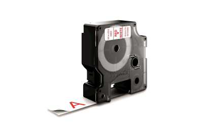 DYMO D1 -Standard Labels - Red on White - 19mm x 7m