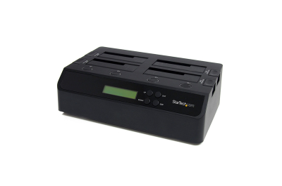 StarTech.com 4-Bay Hard Drive Cloner en Wisser, Standalone 1:3 HDD/SSD Kloner/Copier/Earser, USB 3.0/eSATA naar SATA Docking Station, Hard Disk Duplicator en Secure Erase Dock, Toolless/Top-Loading Ontwerp