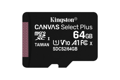 Kingston Technology 64GB micSDXC Canvas Select Plus 100R A1 C10 enkel pakket zonder ADP