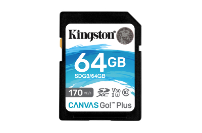 Kingston Technology 64GB SDXC Canvas Go Plus 170R C10 UHS-I U3 V30