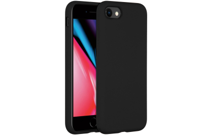 Accezz Liquid Silicone Backcover Apple iPhone SE (2022 / 2020) / 8 / 7 - Zwart
