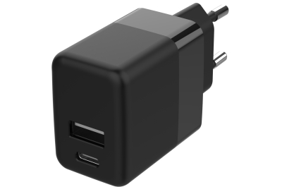 Accezz Wall Charger - Oplader - USB-C en USB aansluiting - Power Delivery - 20 Watt - Black