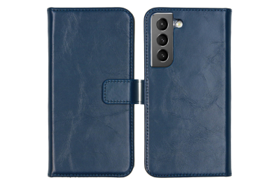 Selencia Echt Leren Bookcase Samsung Galaxy S22 - Blauw