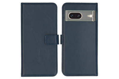 Selencia Echt Leren Bookcase Google Pixel 7 - Blauw