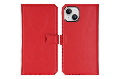 Selencia Echt Leren Bookcase Apple iPhone 15 - Rood