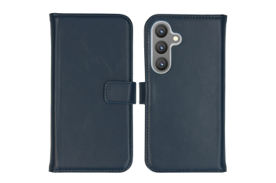 Selencia Echt Leren Bookcase Samsung Galaxy S24 - Donkerblauw