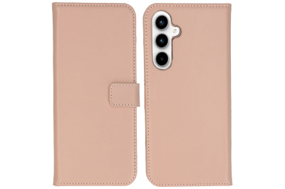 Selencia Echt Leren Bookcase Samsung Galaxy A55 - Dusty Pink