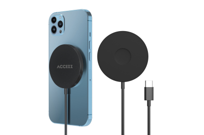 Accezz Wireless Charger USB-C - MagSafe Draadloze Oplader - 1 meter - Zwart