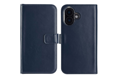 Selencia Echt Leren Bookcase Apple iPhone 16 - Blauw