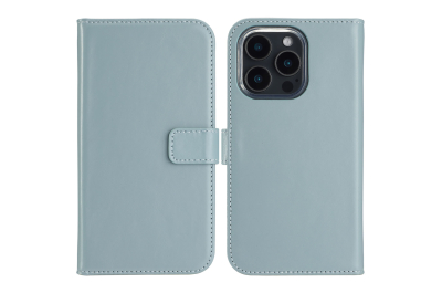Selencia Echt Leren Bookcase Apple iPhone 16 Pro - Air Blue