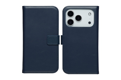 Selencia Echt Leren Bookcase Apple iPhone 17 Pro Max - Blauw
