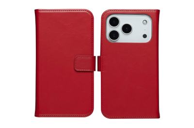 Selencia Echt Leren Bookcase Apple iPhone 17 Pro Max - Rood