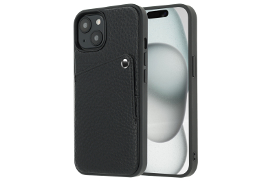 Selencia Riva Backcover met Pashouder Apple iPhone 15 - Zwart