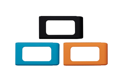 Kingston Technology 3 rubberen hoezen voor XS SSD: zwart, blauw, oranje