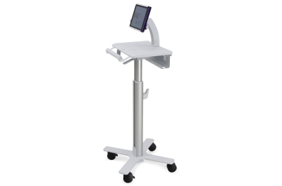 Ergotron StyleView Tablet Cart, SV10 Aluminium, Wit Multimediawagentje