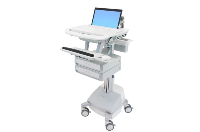 Ergotron SV44-1121-C multimediawagen & -steun Aluminium, Grijs, Wit Notebook Multimediawagentje