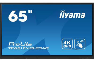 iiyama TE6512MIS-B3AG beeldkrant Kiosk-ontwerp 165,1 cm (65") LCD Wifi 400 cd/m² 4K Ultra HD Zwart Touchscreen Type processor Android 11 24/7