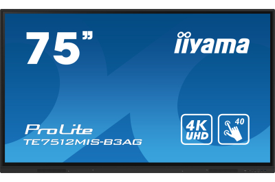 iiyama TE7512MIS-B3AG beeldkrant Kiosk-ontwerp 190,5 cm (75") LCD Wifi 400 cd/m² 4K Ultra HD Zwart Touchscreen Type processor Android 11 24/7