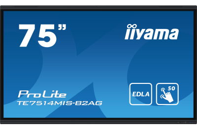 iiyama PROLITE TE7514MIS-B2AG Digitale signage flatscreen 190,5 cm (75") LCD Wifi 435 cd/m² 4K Ultra HD Zwart Touchscreen Type processor Android 24/7