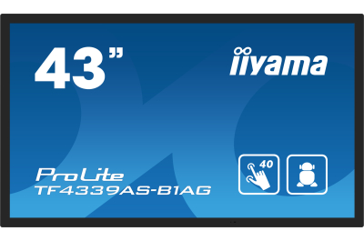 iiyama TF4339AS-B1AG beeldkrant Digitale signage flatscreen 108 cm (42.5") LED 500 cd/m² 4K Ultra HD Zwart Touchscreen Type processor Android 24/7