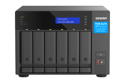 QNAP TVS-h674 NAS Tower Intel® Core™ i3 i3-12100 16 GB DDR4 QuTS hero Zwart