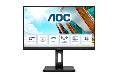 AOC U27P2CA computer monitor 68,6 cm (27") 3840 x 2160 Pixels 4K Ultra HD LED Zwart