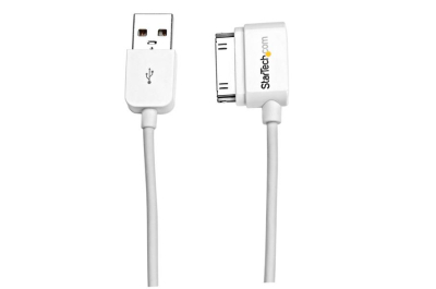 StarTech.com 2m linkshoekige Apple 30-pins Dockconnector naar USB kabel voor iPhone / iPod / iPad