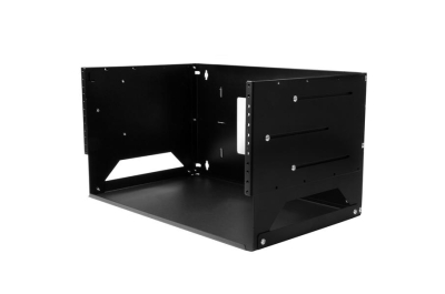 StarTech.com 2 Post 4U Open Frame Wandmonteerbare Server rack met Ingebouwd Schap, Verstelbare Diepte, Netwerk rack voor Data/AV/Electronica/Computer Apparatuur, Compacte Server Rack, TAA Compliant